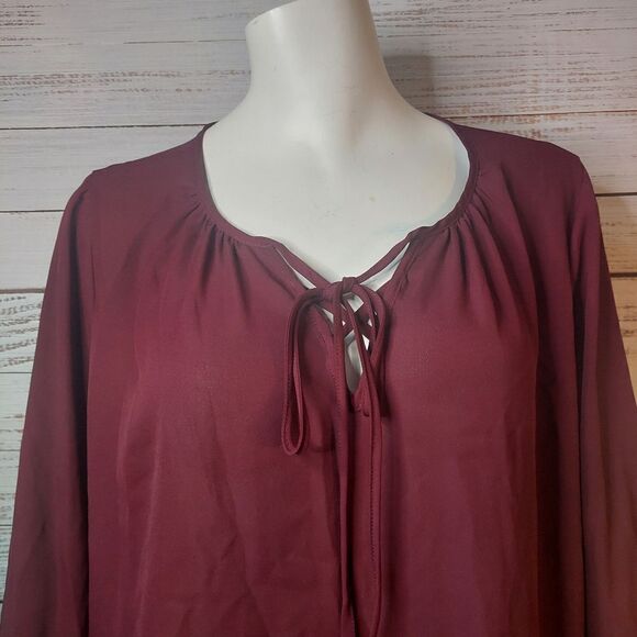 Pleione Women's Blouse in Burgundy - Picture 3 of 6